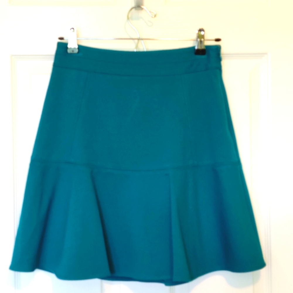 WHBM Teal A-line Skirt with Peplum detail